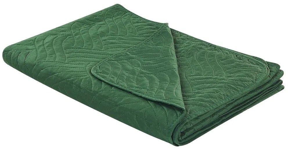 Colcha com relevo verde 140 x 210 cm BABAK Beliani