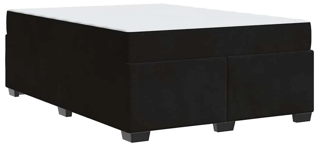 Estrutura de cama com colchão Outros Preto 160 x 200 cm Veludo