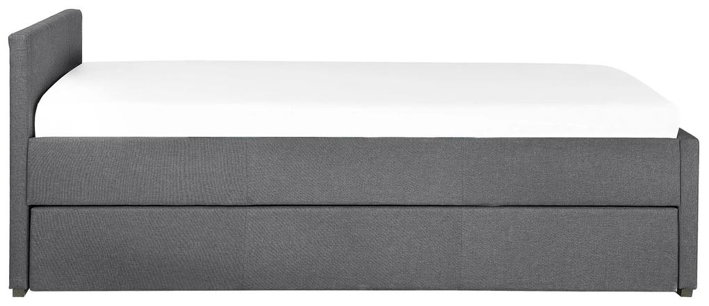 Cama dupla em tecido cinzento escuro 80 x 200 cm MARMANDE Beliani