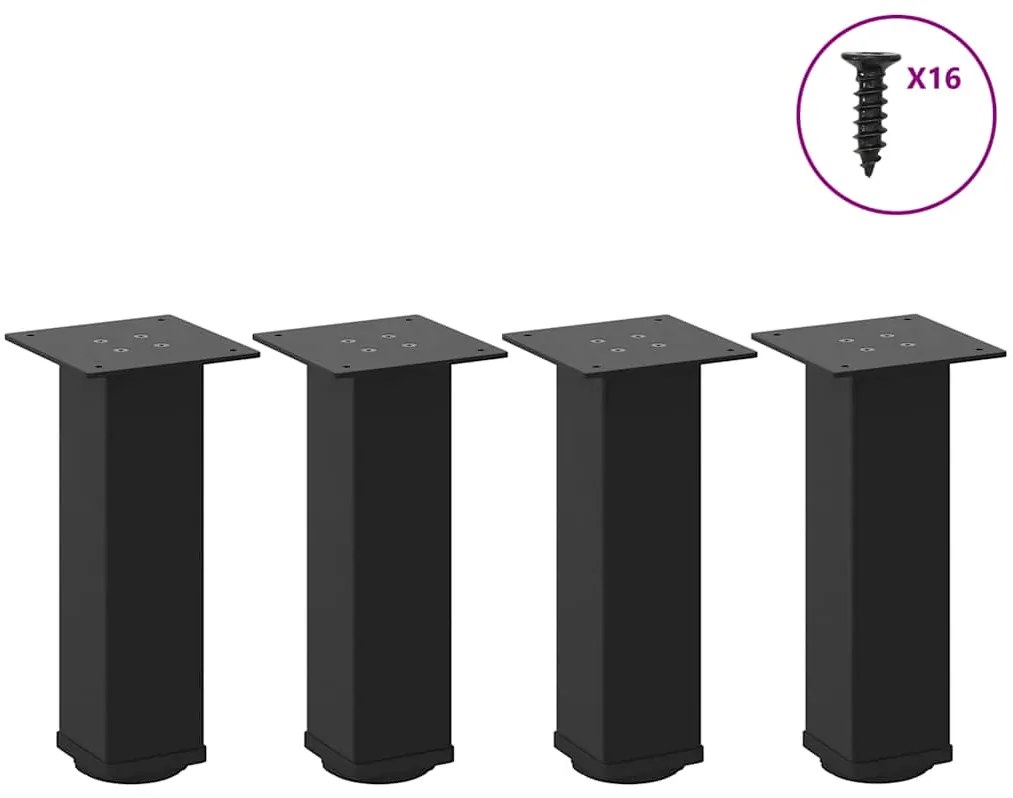 vidaXL Pés para mesa de centro 4 peças, preto, 30-32 cm, aço