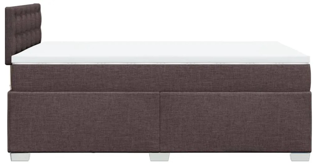 Cama boxspring com colchão 120x190 cm tecido castanho-escuro