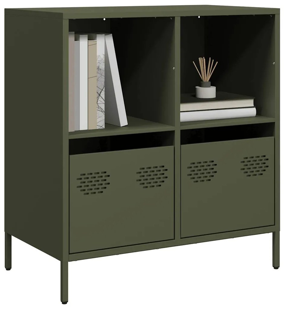 Aparador 68x39x73,5 cm aço laminado a frio verde-azeitona