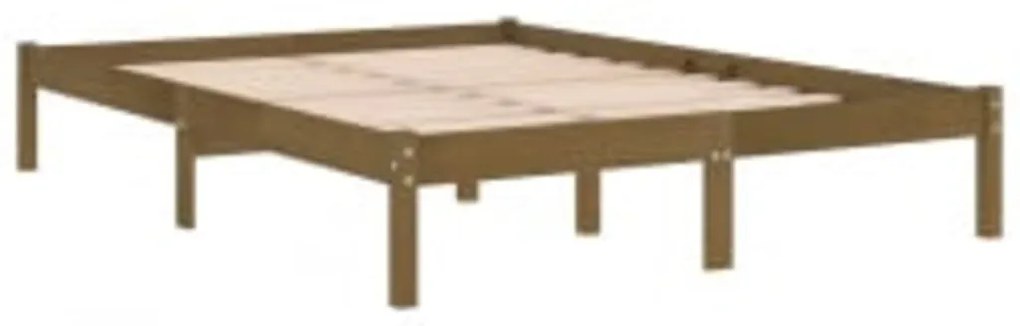 Estrutura de cama 120x200 cm madeira maciça castanho mel