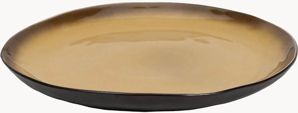 Pratos marcadores em grés vidrado reativo Pure, conjunto de 2
