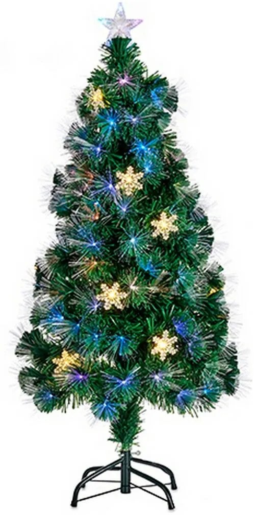 árvore de Natal com Estrela Leve LED Metal Verde Plástico (80 X 80 X 180 cm)