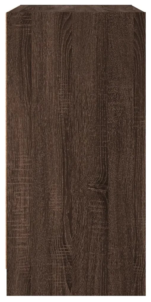 Armário de apoio c/ portas vidro 68x37x75,5cm carvalho castanho