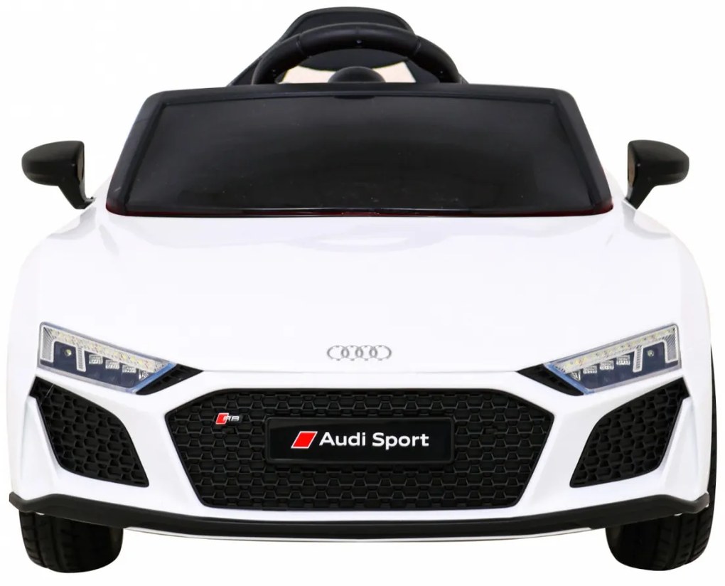 Carro elétrico para Crianças 12V Audi R8 LIFT Rodas Espuma EVA, Assento couro ecológico Branco