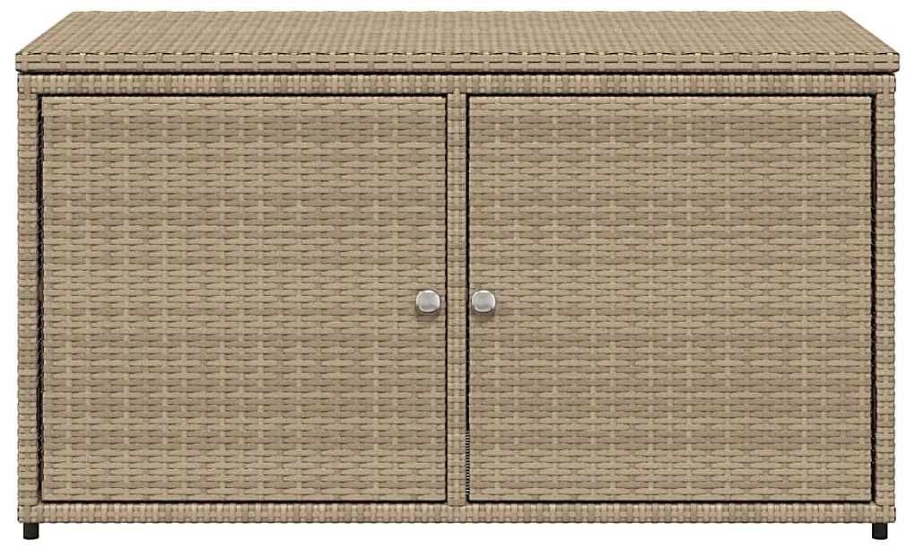 Armário de arrumação para jardim 110x55x60,5 cm vime PE bege