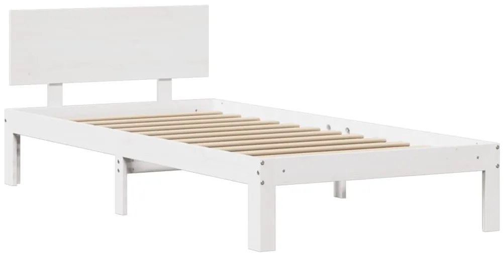 Estrutura de cama c/ cabeceira sem colchão 100x200 cm branco