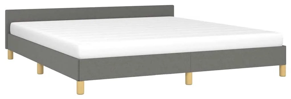 Estrutura de cama sem colchão 180x200 cm tecido cinzento-escuro
