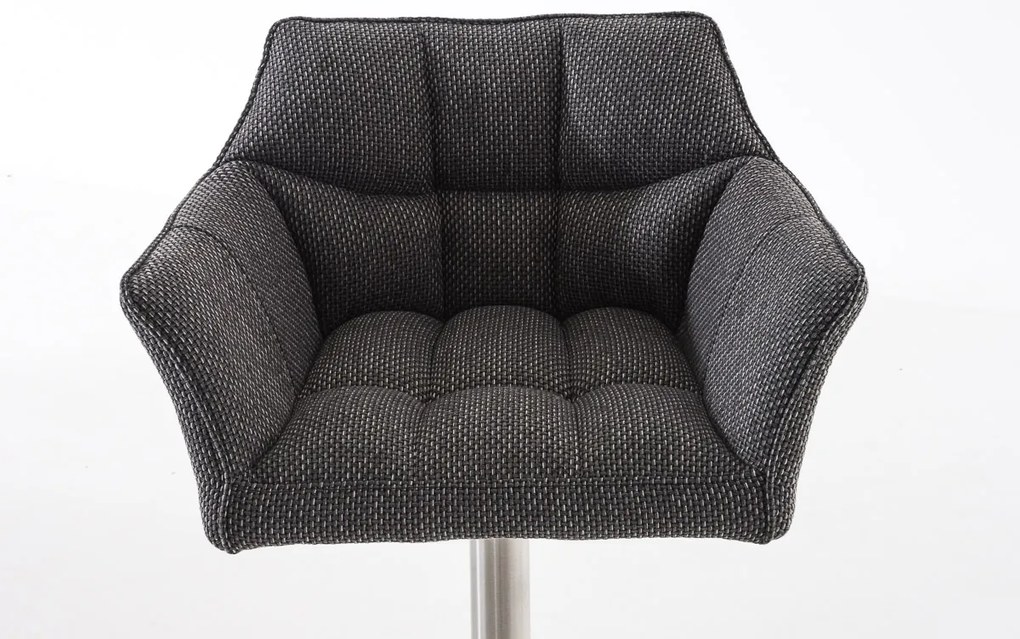 Banco de bar Damaso em tecido 64 x 88-113 x 45 cm Cinzento titânio