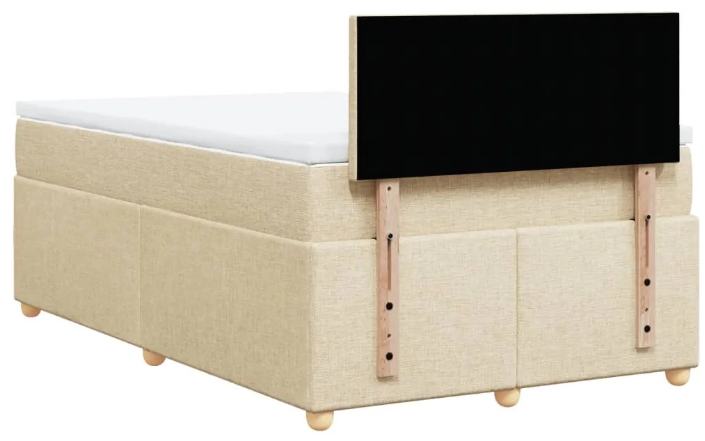 Cama boxspring com colchão 120x190 cm tecido cor creme