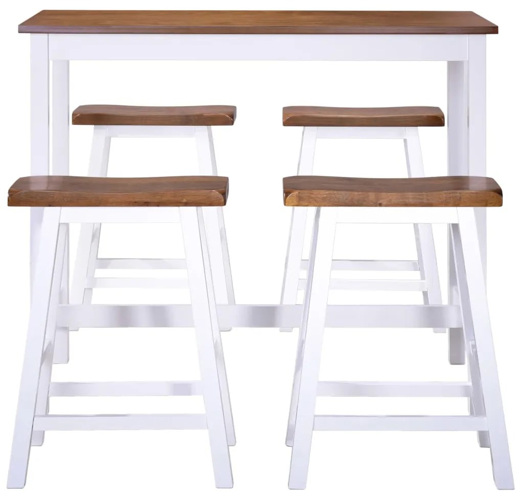 Conjunto mesa e bancos de bar 5 pcs madeira maciça