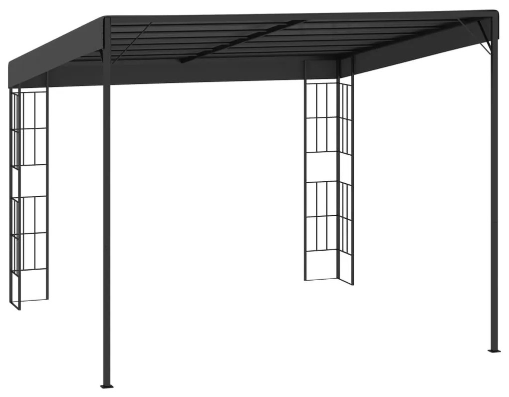 Gazebo de montagem na parede 3x3 m tecido antracite