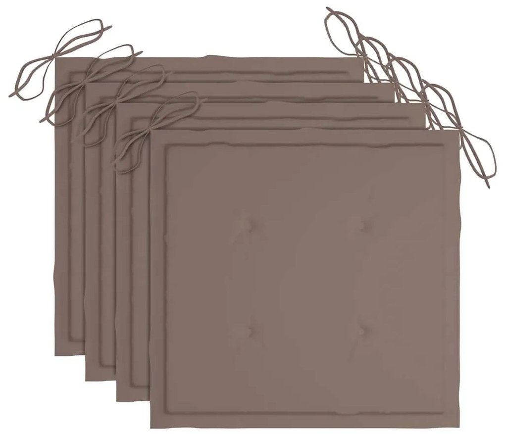 Cadeiras de jardim c/ almofadões 4 pcs madeira de acácia maciça