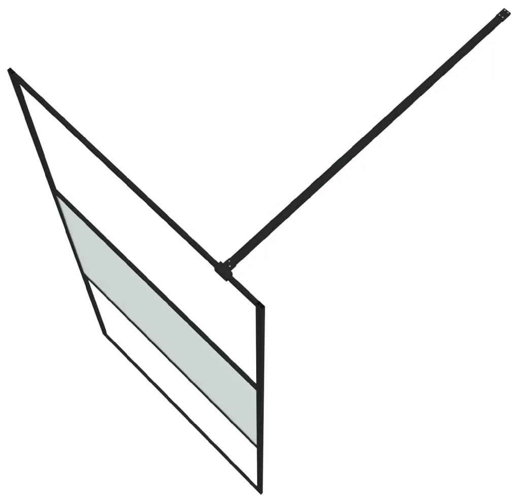 Divisória de chuveiro 90x195 cm vidro semiopaco ESG preto