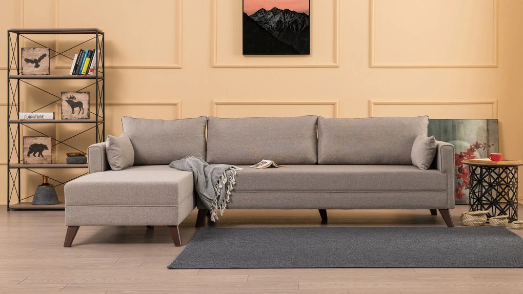 Sofá de Canto Bella – Creme – 275x85x165 cm
