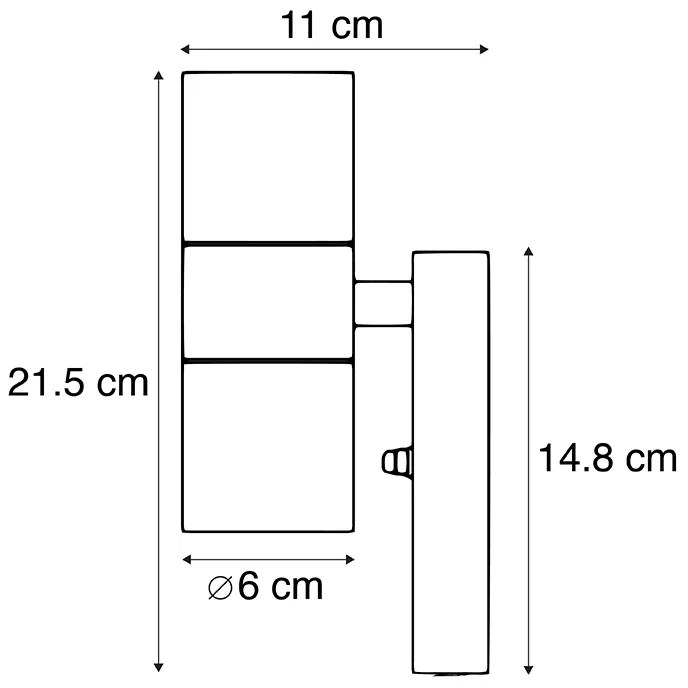 Candeeiro de parede exterior cinzento escuro 2-luzes com sensor crepuscular - Duo Moderno
