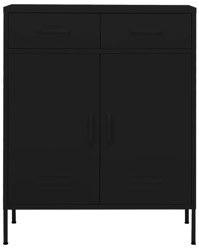 Armário de arrumação aço 80x35x101,5 cm preto