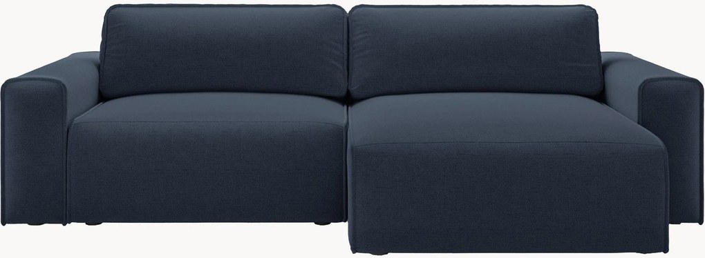 Sofá-cama de canto em chenille com arrumação Victor (3 lugares)