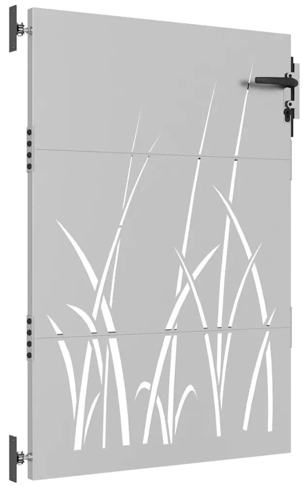 Portão de jardim 85x125 cm aço corten design erva
