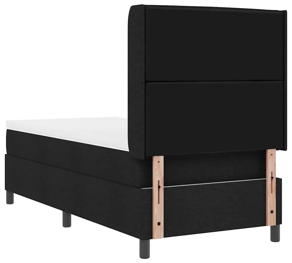 Cama Box com Colchão e Luz LED Preto 80x200 cm Tecido