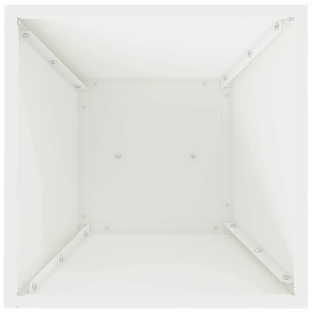 Vaso de Jardim em Pilar com Tigela Branca 35x35x73 cm - , feito de aço