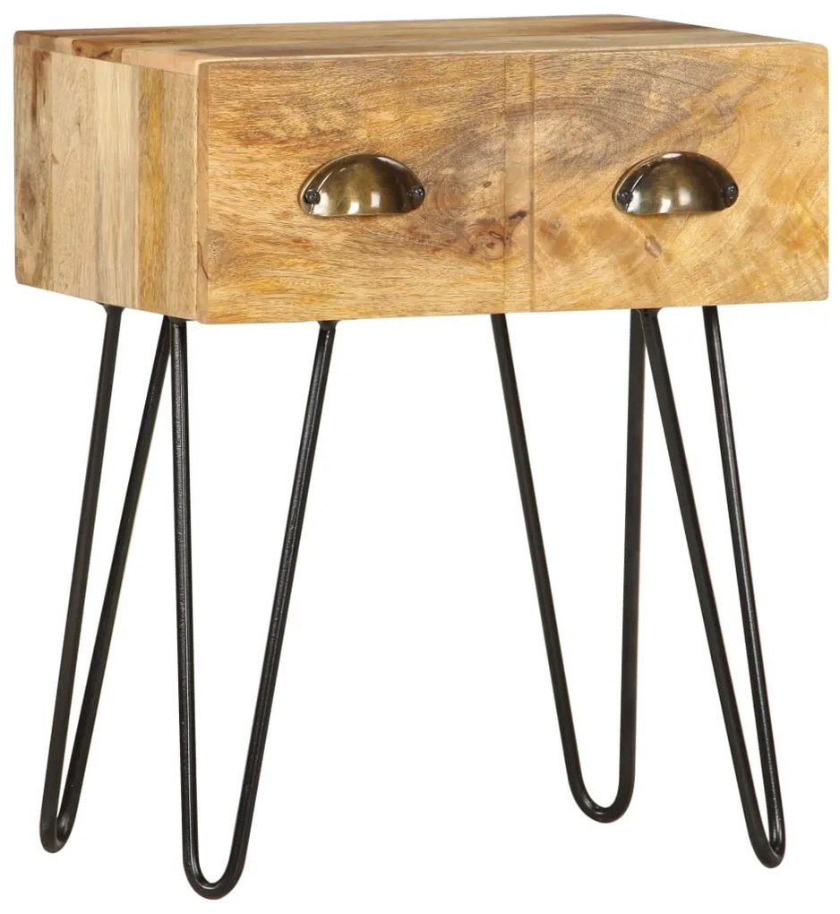 286124 vidaXL Mesa de cabeceira 40x30x50 cm madeira de mangueira maciça
