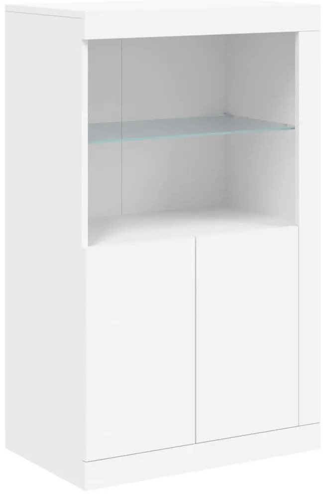 Aparador com luzes LED 181,5x37x100 cm branco