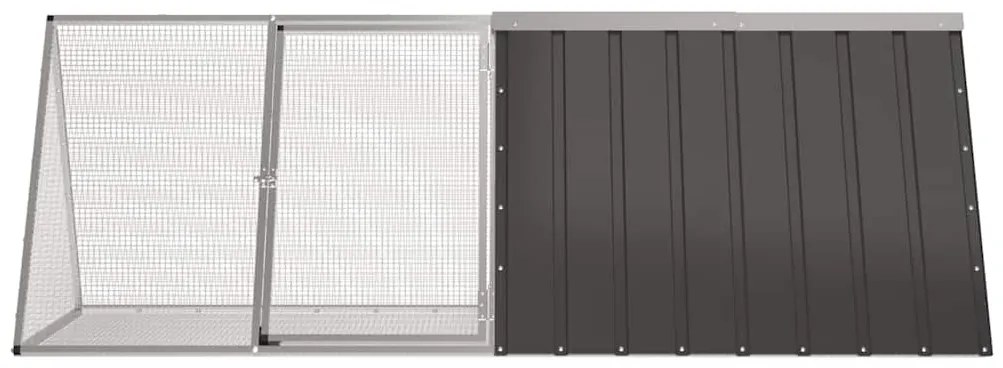 Gaiola p/ coelhos 201,5x80,5x71 cm aço galvanizado antracite