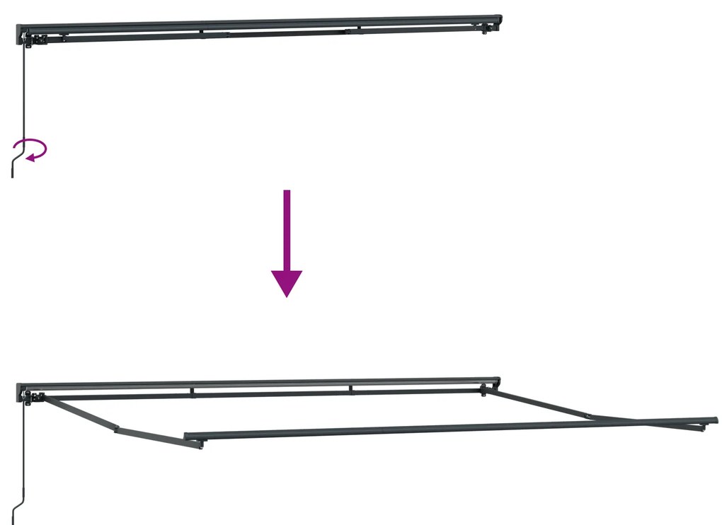 Toldo Manual Retrátil Preto 450x300 cm