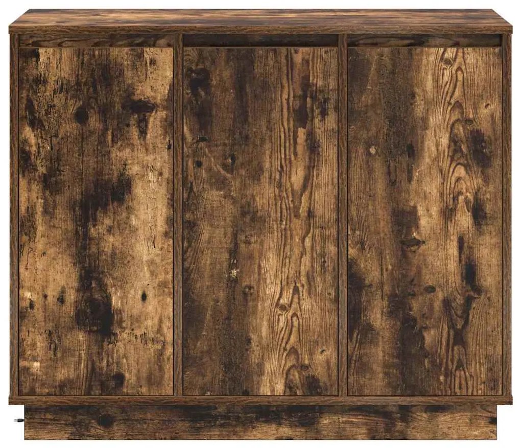 Buffet vidaXL com LED Carvalho Fumado 90x32x75 cm Madeira Engenheirada