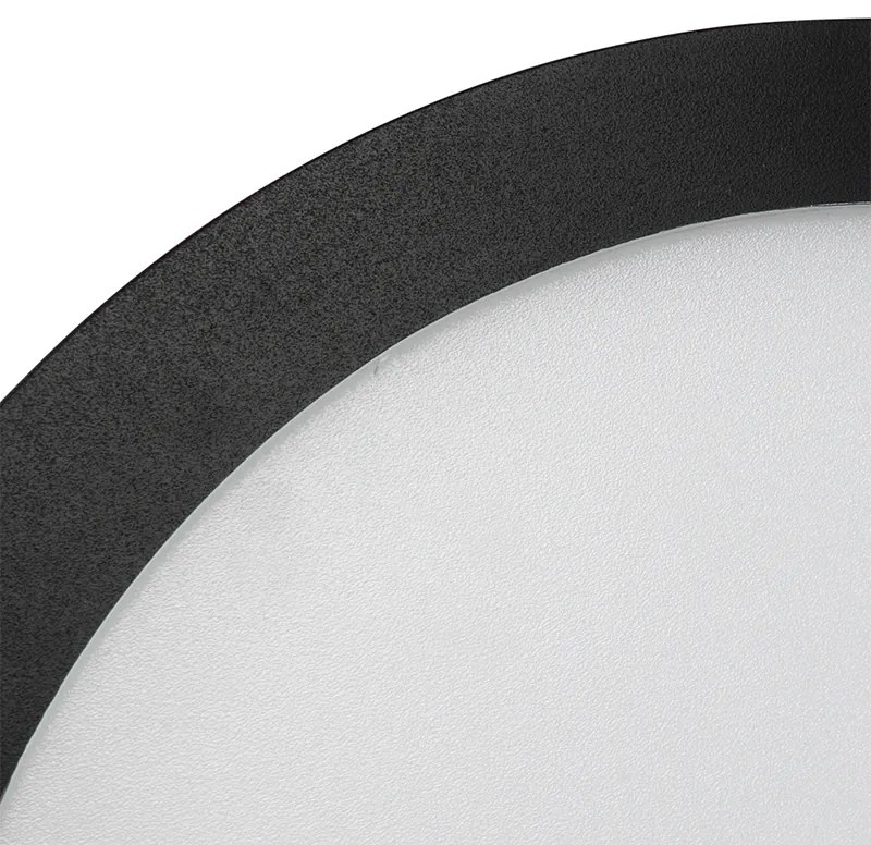 Candeeiro de Teto Preto 30cm c/ LED 3-passos Dimmer IP44 - Steve Moderno