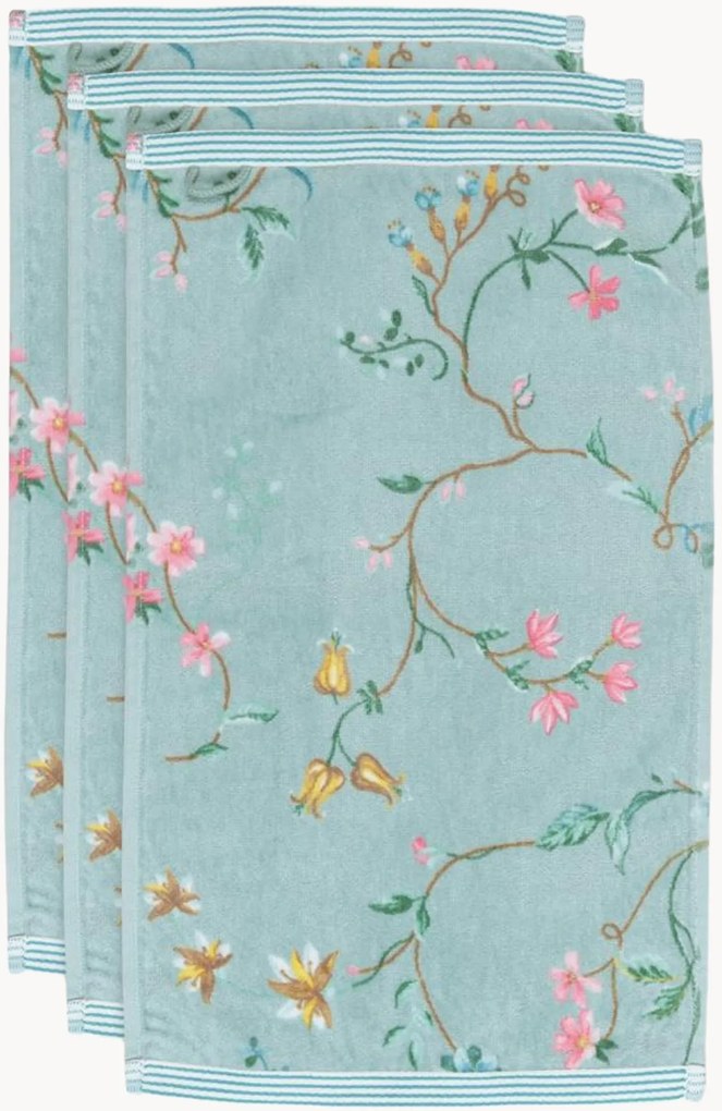 Toalhas em veludo e algodão felpudo Les Fleurs, conjunto de 3