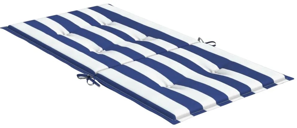 Almofadões cadeira encosto baixo 4pcs tecido riscas azul/branco