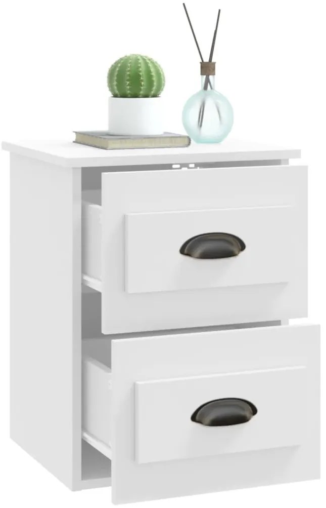 Mesas de cabeceira de parede 2 pcs 41,5x36x53 cm branco