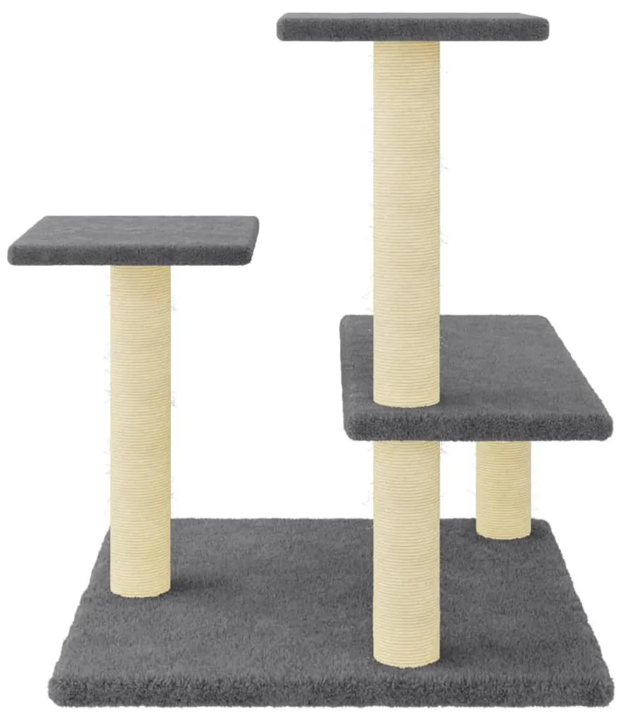 Árvore p/ gatos c/ postes arranhadores sisal 61 cm cinza-escuro