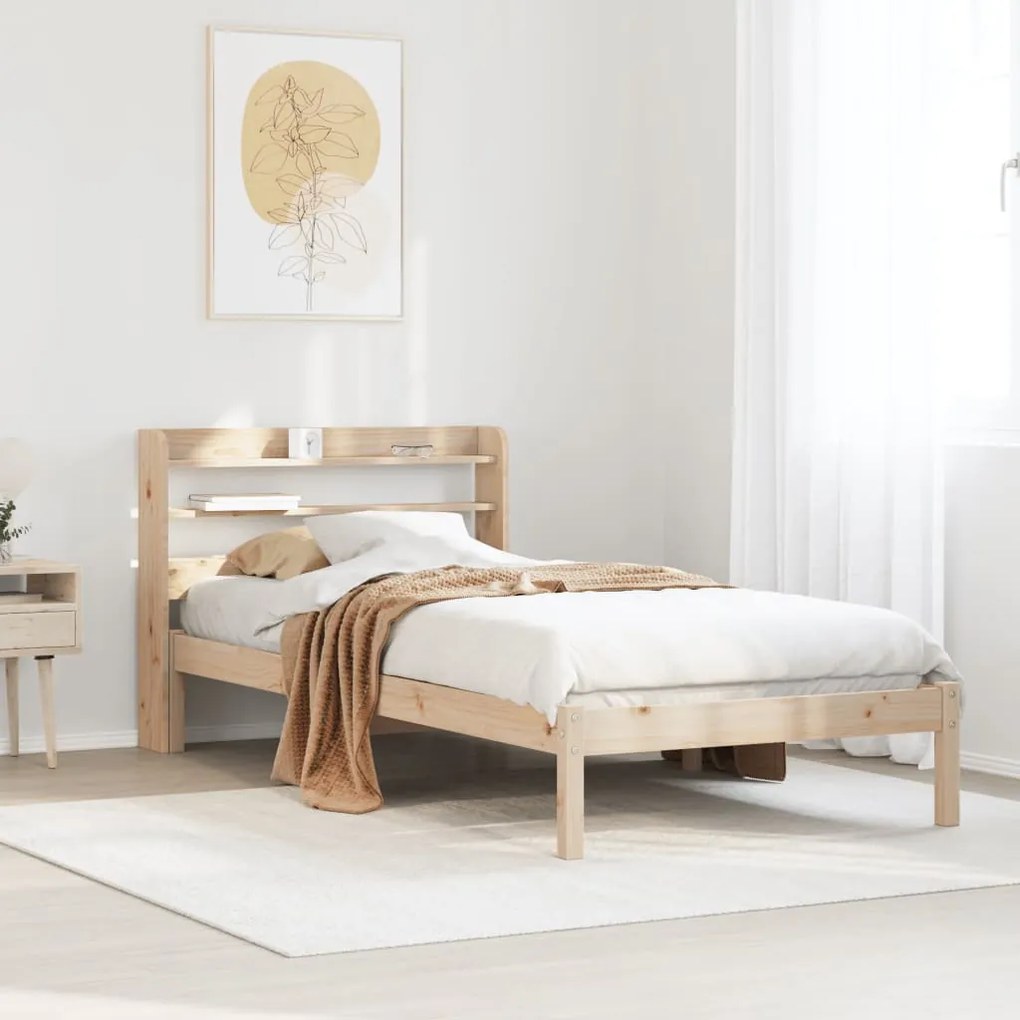 vidaXL Cama sem colchão 100x200 cm madeira de pinho maciça