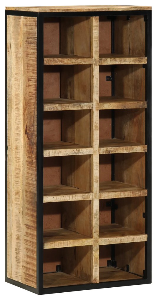 vidaXL Armário de Sapatos 50x30x110 cm Madeira Maciça Rugosa