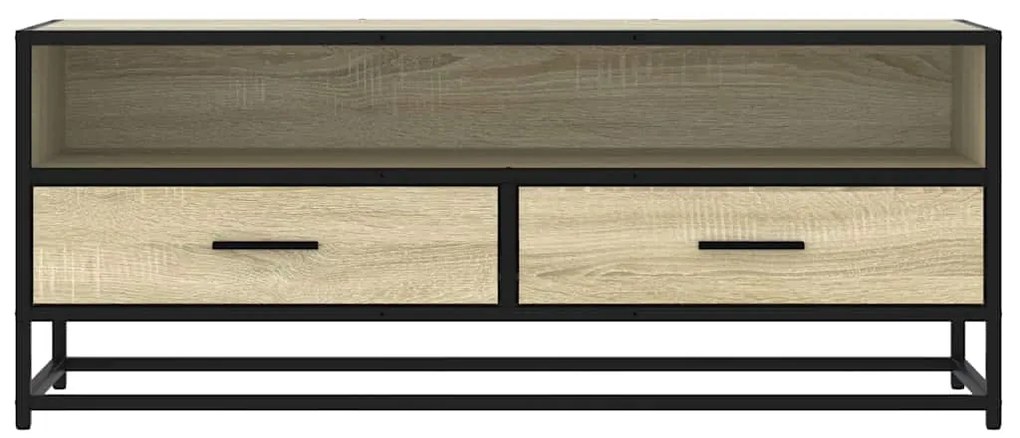 Móvel p/ TV 100x34,5x40 cm deriv. madeira/metal carvalho sonoma