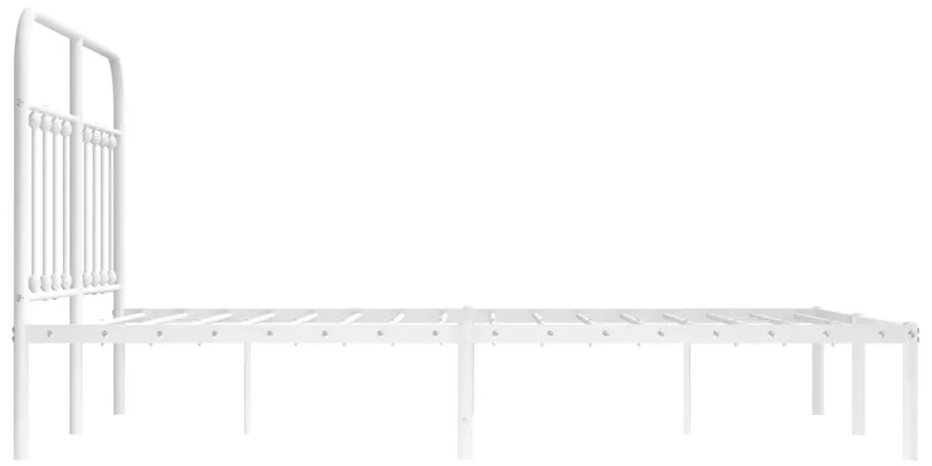 Estrutura de cama com cabeceira 140x190 cm metal branco