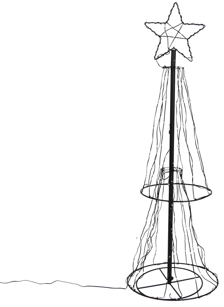 Candeeiro de pé de Natal Árvore preto 150cm incl. LED RGB com temporizador IP44 - Ugoku