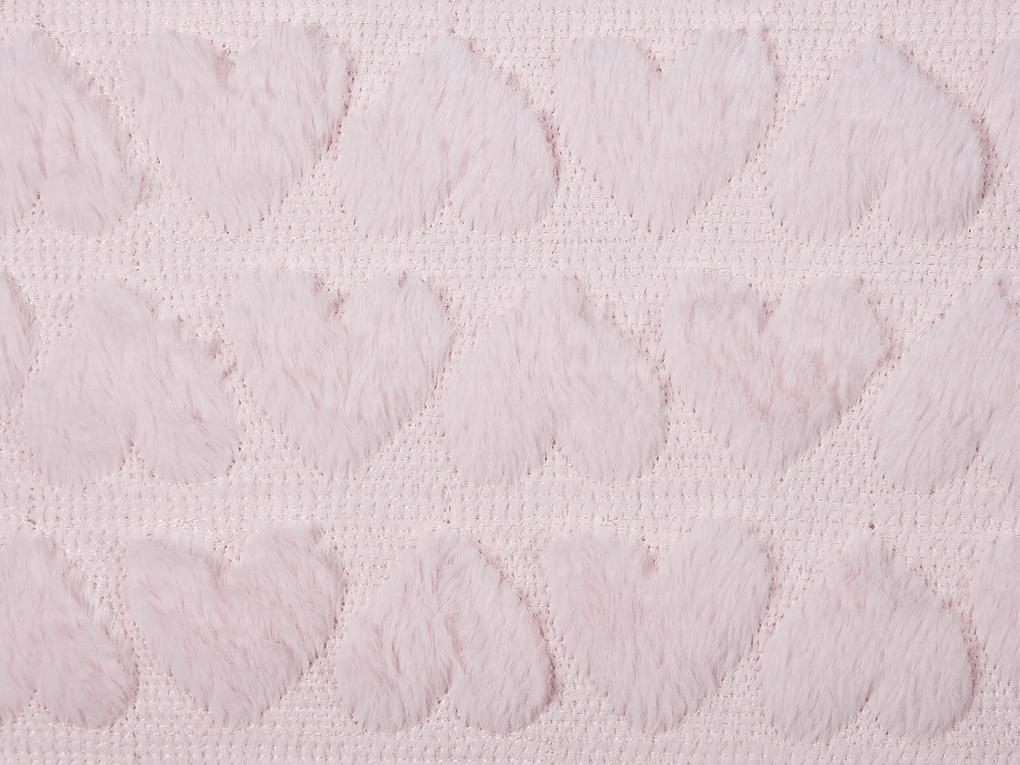 Conjunto de 2 almofadas decorativas tufadas com corações rosa 45 x 45 cm ASTRANTIA Beliani