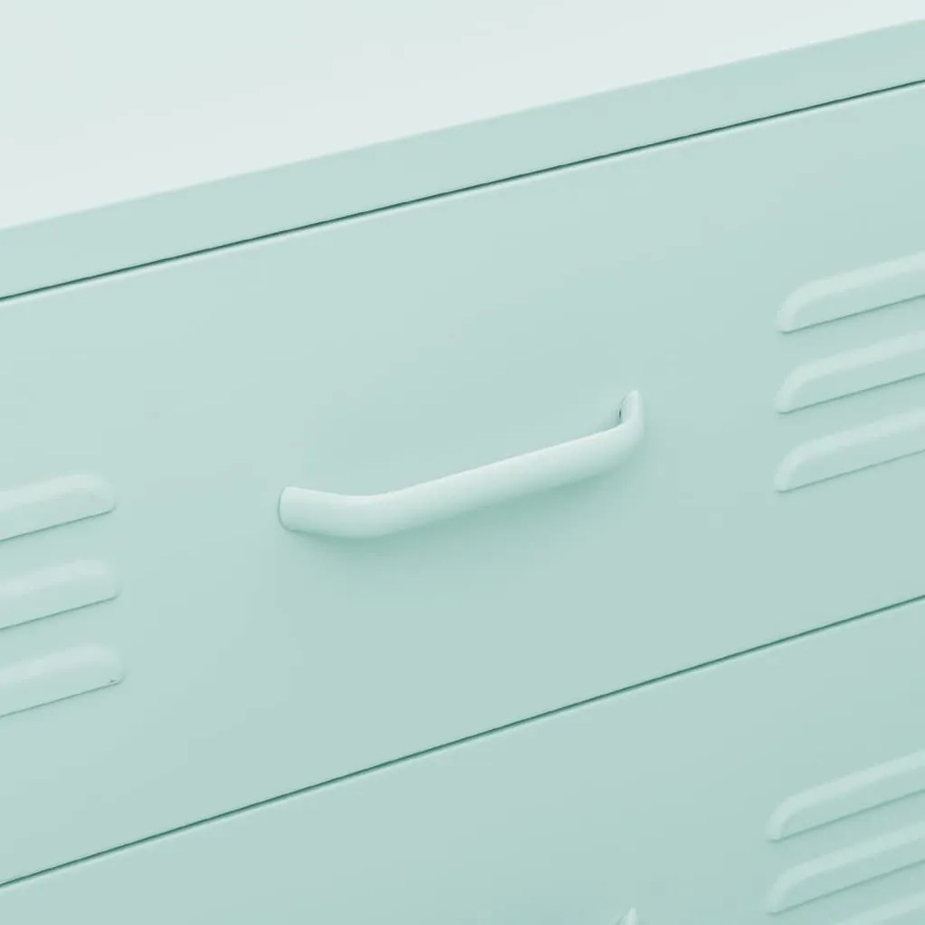 Cómoda/aparador com gavetas aço 80x35x101,5 cm verde-hortelã