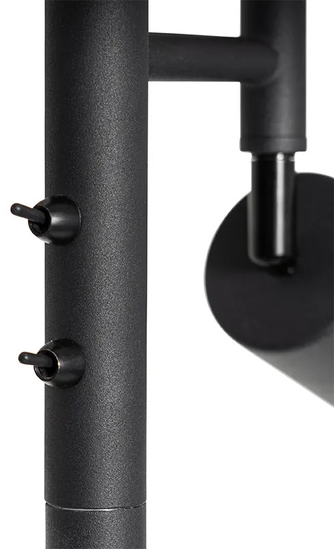 Candeeiro de pé preto com interior branco e luz de leitura - Jelena Moderno