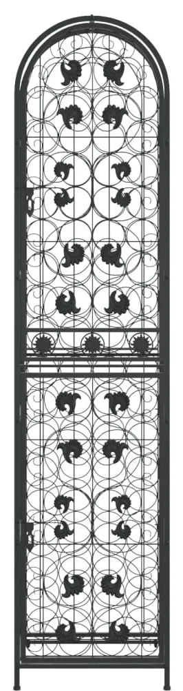 Garrafeira para 73 garrafas 45x36x200 cm ferro forjado preto