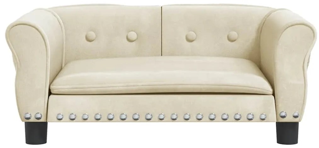 Cama para cães 70x45x30 cm veludo cor creme