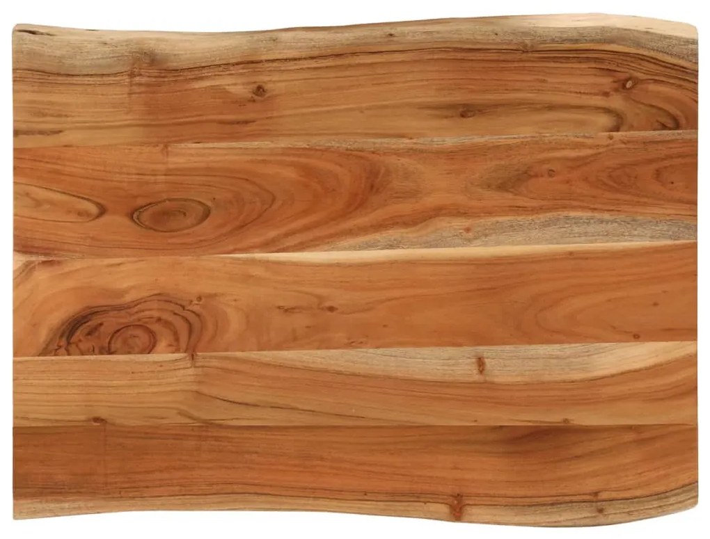 vidaXL Tampo de mesa retangular borda viva 80x60x3,8 cm acácia maciça