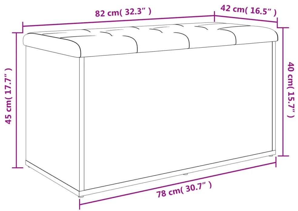 Banco de arrumação 82x42x45 cm derivados de madeira branco