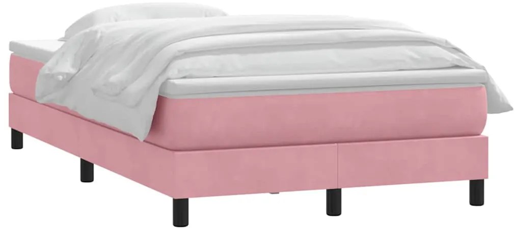 Cama com molas/colchão 120x220 cm veludo rosa